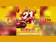 Arte do Aniversário 21 Anos da Rede Ideal Supermercados com um Fiat Argo vermelho, carrinho de compras cheio e balões, com destaque para 2 Fiat Argo e 196 vales-compras de R$350