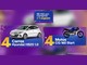 Arte da promoção de 49 anos do Rondon Supermercados com um carro Hyundai HB20 e uma moto Honda CG 160 Start, o aviso de R$100 em compras igual a 1 cupom e fundo roxo de aniversário