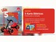 Arte da promoção Mês das Crianças Tradição Minas com um kart elétrico infantil vermelho, a indicação de 5 karts elétricos e o aviso de que pacotes de Pop Cheese ou Queijitos do Céu dão 2 números da sorte