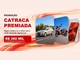 Arte da Promoção Catraca Premiada com colagem de um carro, uma moto e um celular, o valor de R$360 mil em certificados de barra de ouro e as datas de participação