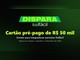 Arte da promoção Dispara Solfácil com o logotipo verde-limão sobre fundo escuro e o texto "Cartão pré-pago de R$50 mil – Sorteio para integradores parceiros Solfácil".