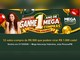 Arte da promoção Ganhe 1 Ano de Mega Compras com o Mega Atacarejo, com uma mulher ruiva comemorando entre balões verdes, dourados e vermelhos e a frase 12 vales-compra de R$500 que podem virar R$1.000 cada.