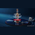 Garrafa de Michelob Ultra sobre um disco de vinil azul, com o texto "Corra no Michelob Move Fest" e o botão "Quero participar".