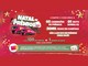 Arte da promoção Natal de Prêmios Magazine da Economia, em fundo vermelho natalino, com dois caminhões rosa e uma moto Honda CG, e o texto compre e concorra a 2 caminhões de prêmios, 1 moto e R$36 mil em compras.