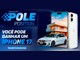 Arte da Promoção Pole Position, da Racon Consórcios, com o texto "Você pode ganhar um iPhone 17" ao lado de um iPhone com um carro branco e uma casa moderna na tela.