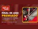 Arte da Promoção Final de Ano Premiado da Rede Serve Mais, com o logo da rede, 17 motos Honda Biz 125 EX 0km, um sorteio em cada uma das 17 lojas, um cupom a cada R$150 em compras e o período de 21/10/2026 a 10/01/2027 em Mato Grosso, ao lado da foto de uma moto sobre carpete vermelho.