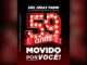 Número 59 em letreiro vermelho com lâmpadas acesas, faixa com a palavra anos e o slogan Movido por Você do São Judas Tadeu Supermercados.
